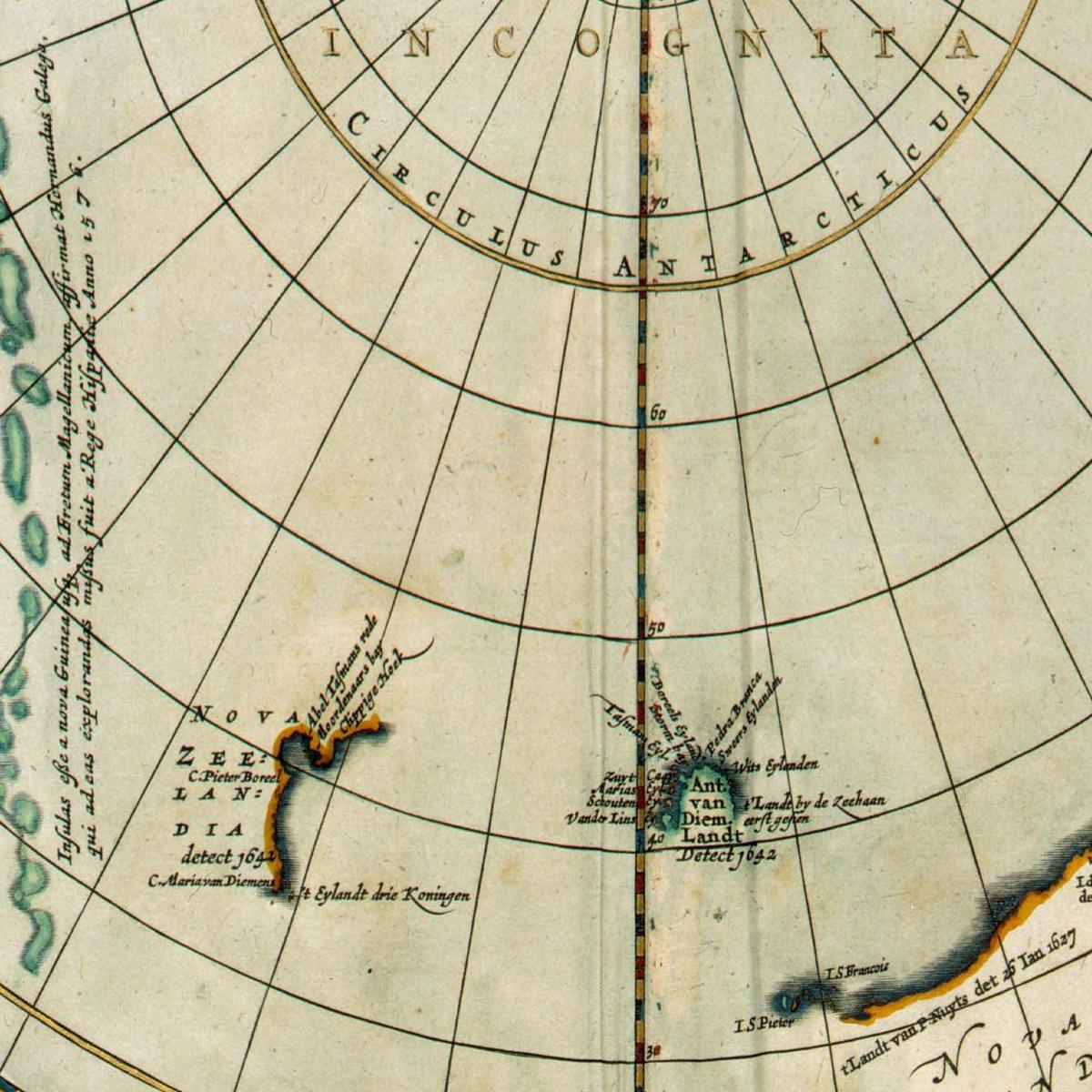 Historische Landkarte Antarktis um 1690