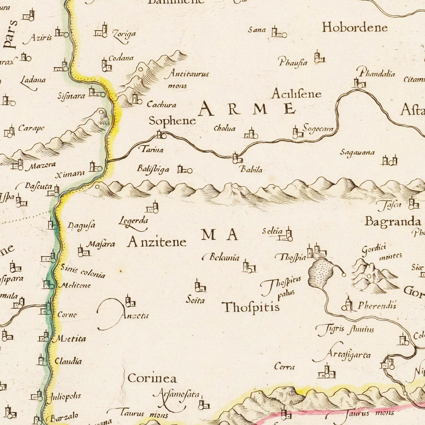 Historische Landkarte Kaukasus um 1704