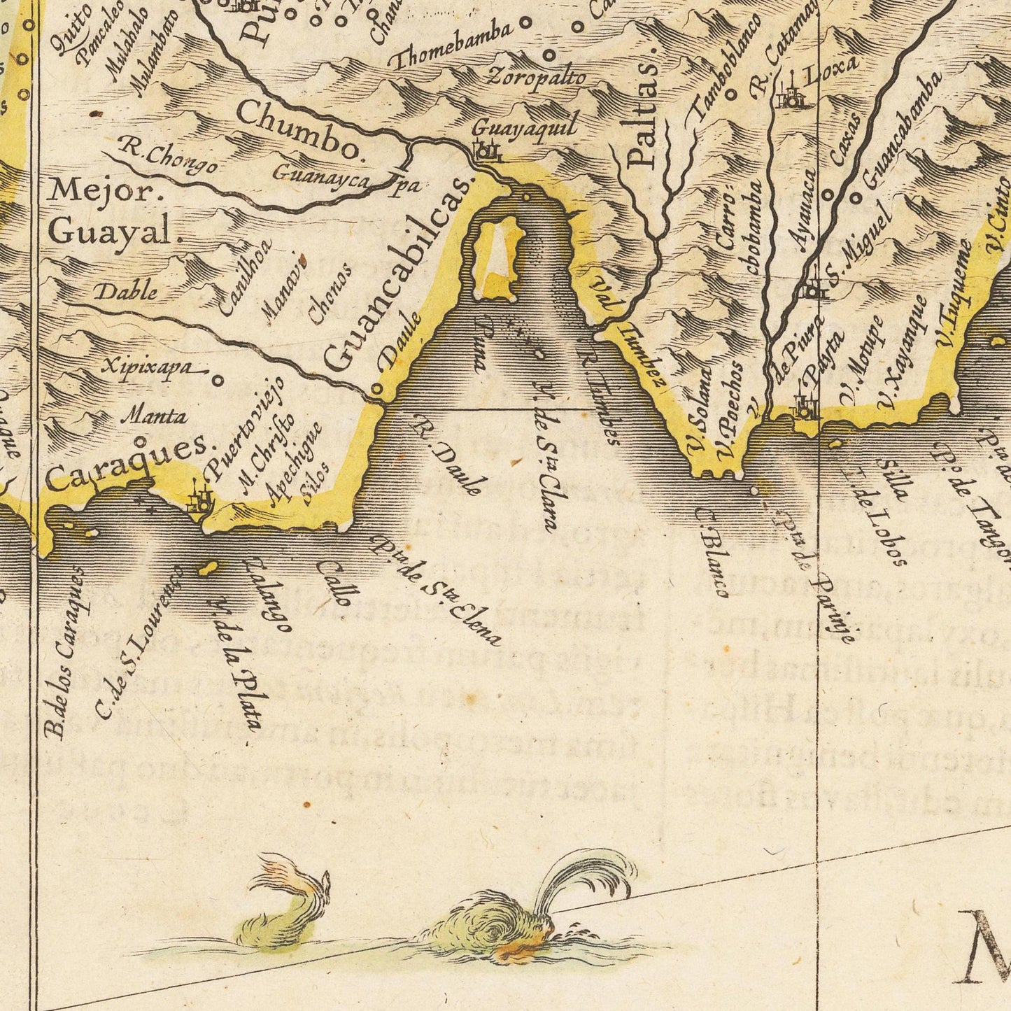 Historische Landkarte Peru um 1638
