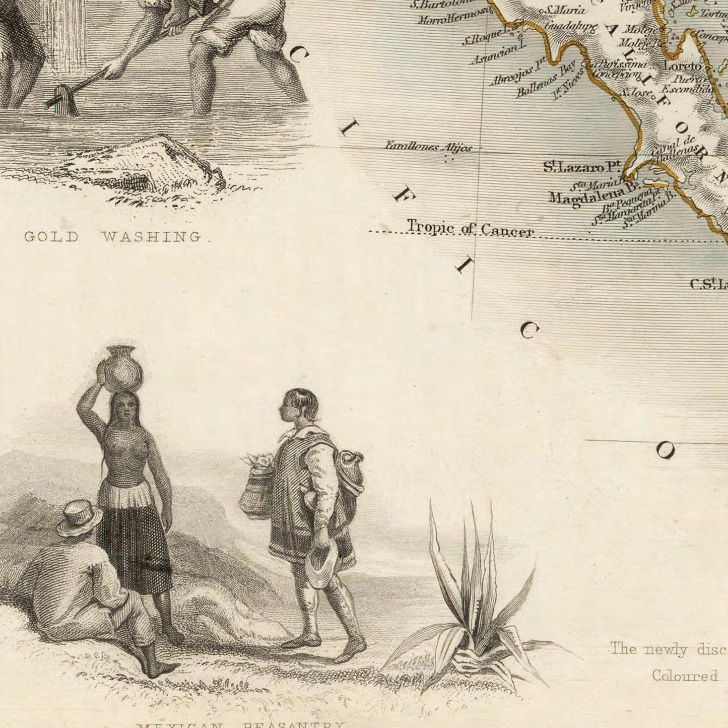Historische Landkarte Mexiko um 1850