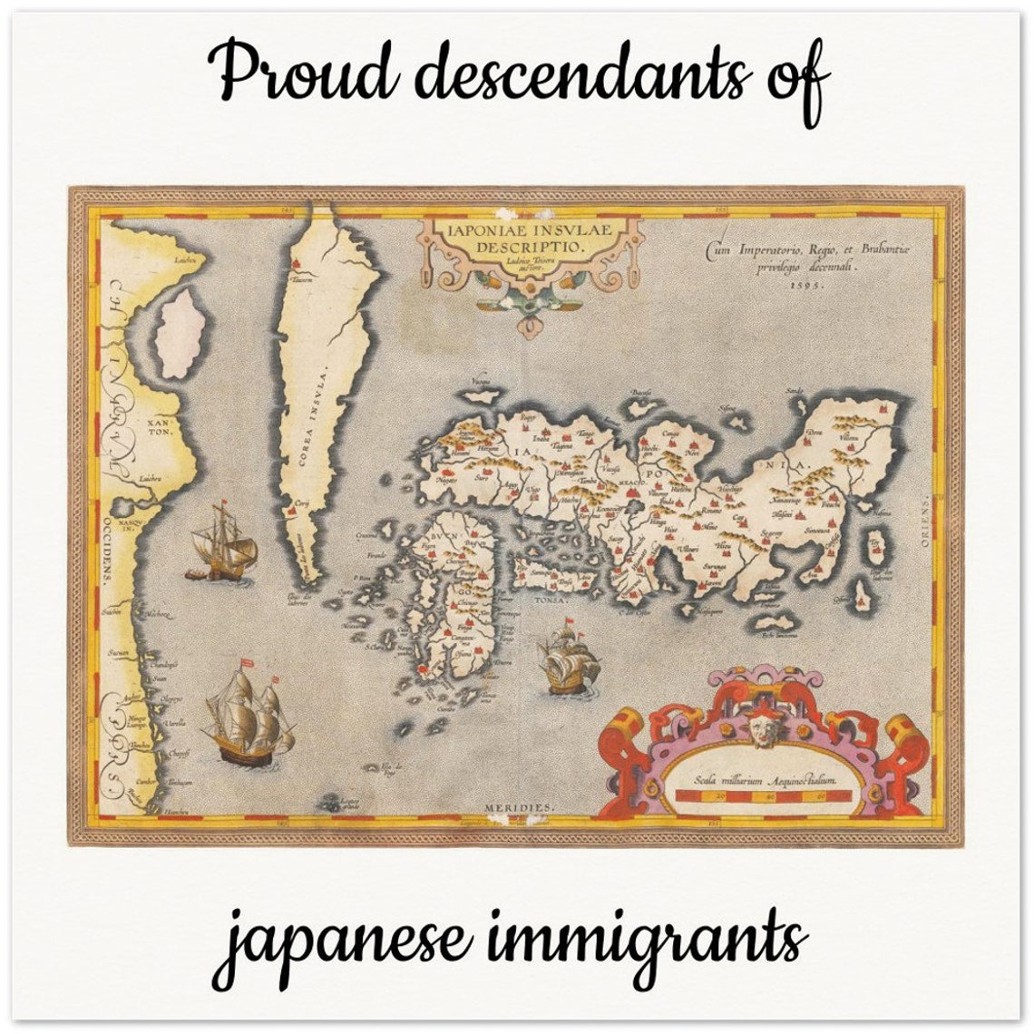 Personalisierte historische Herkunftskarte