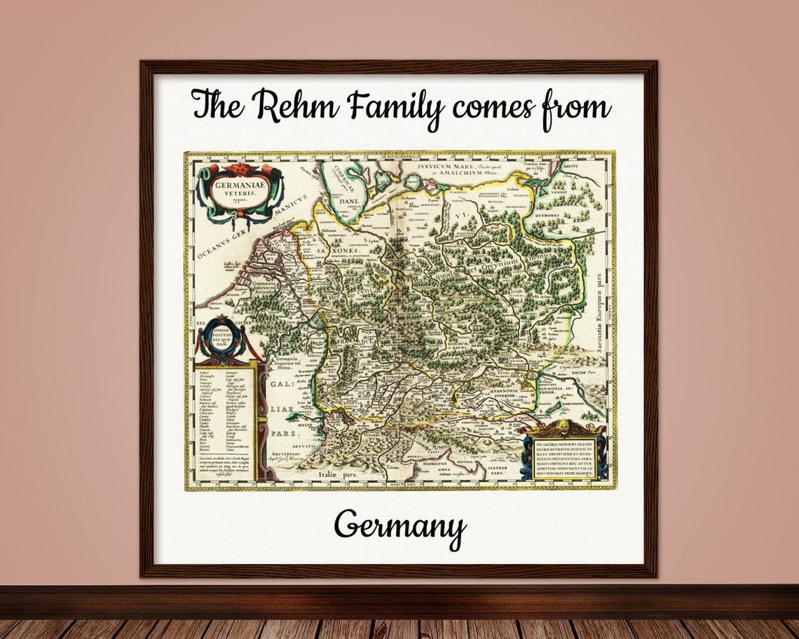 Personalisierte historische Herkunftskarte