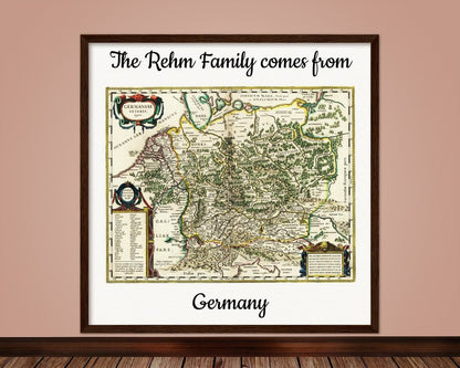 Personalisierte historische Herkunftskarte