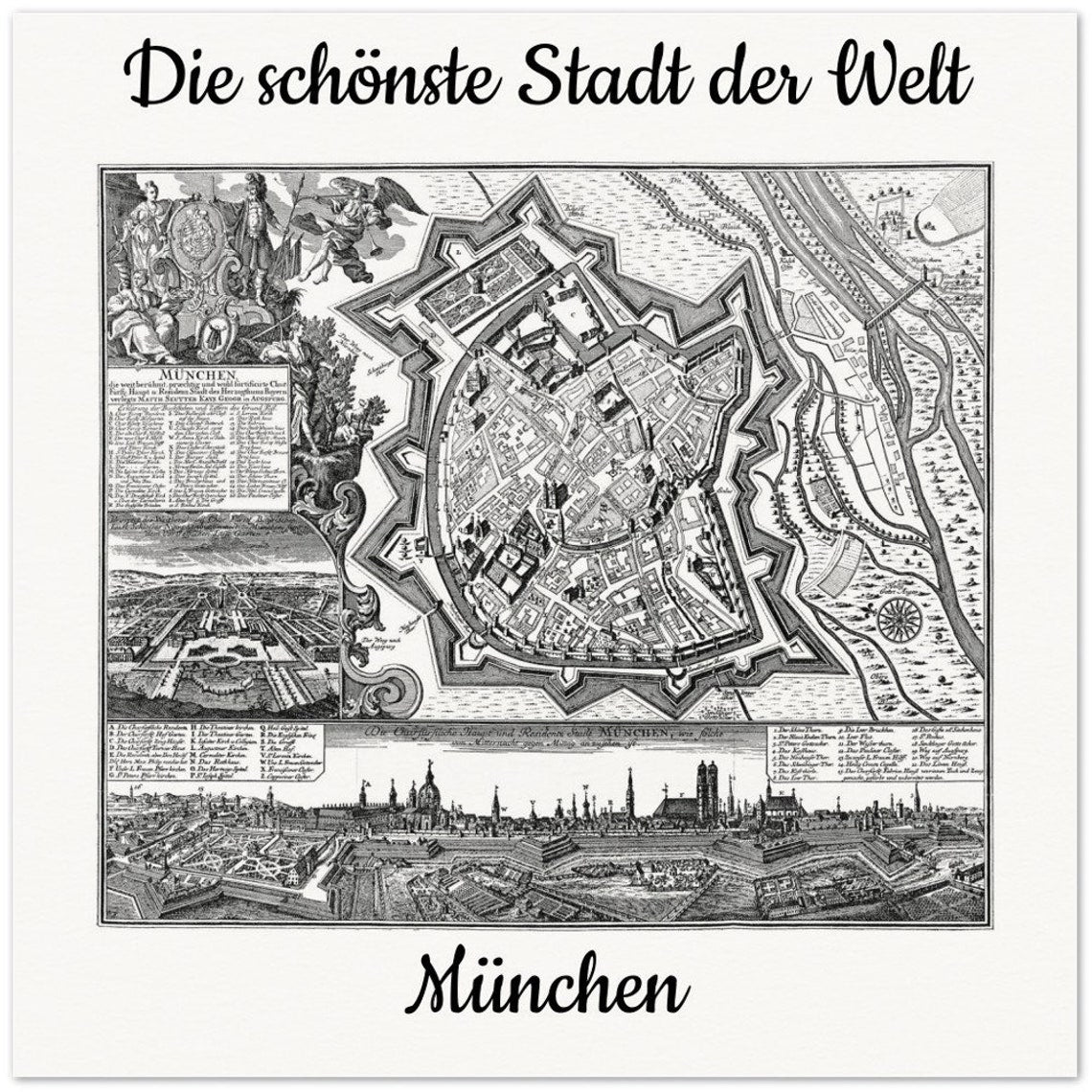 Personalisierte historische deutsche Stadtansichten