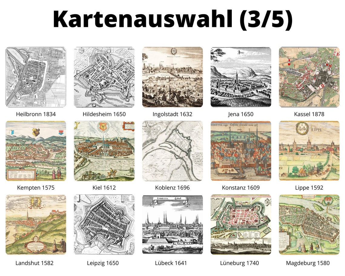 Personalisierte historische deutsche Stadtansichten