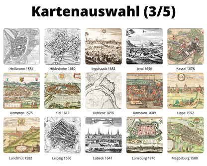 Personalisierte historische deutsche Stadtansichten