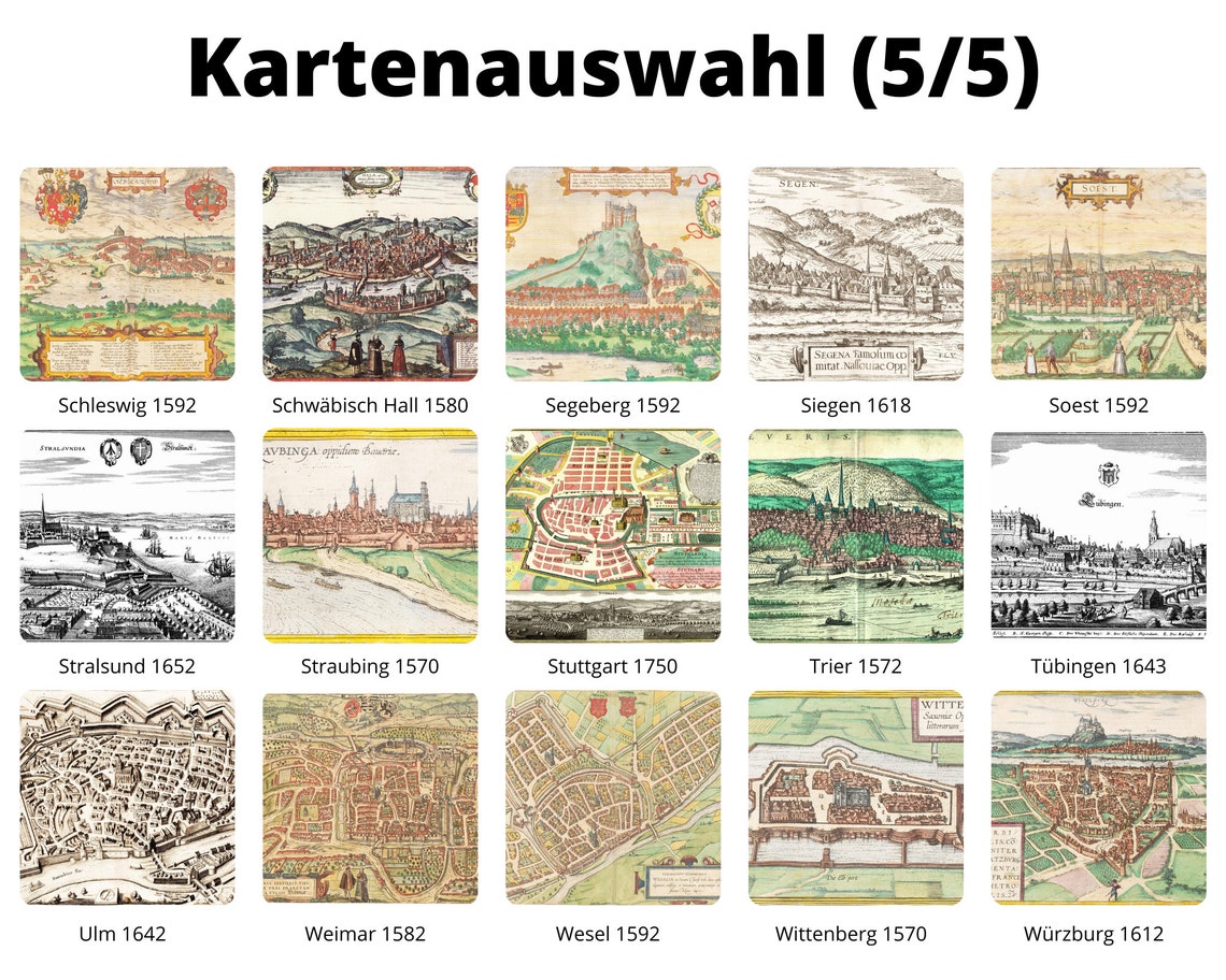 Personalisierte historische deutsche Stadtansichten