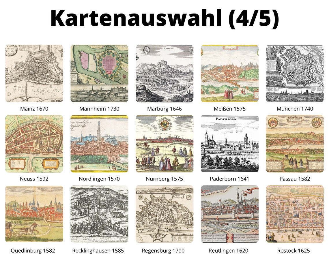 Personalisierte historische deutsche Stadtansichten