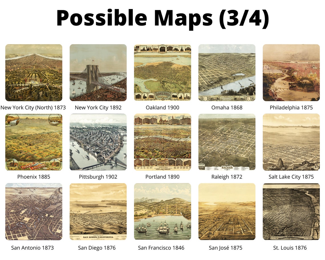 Personalisierte historische amerikanische Stadtansichten