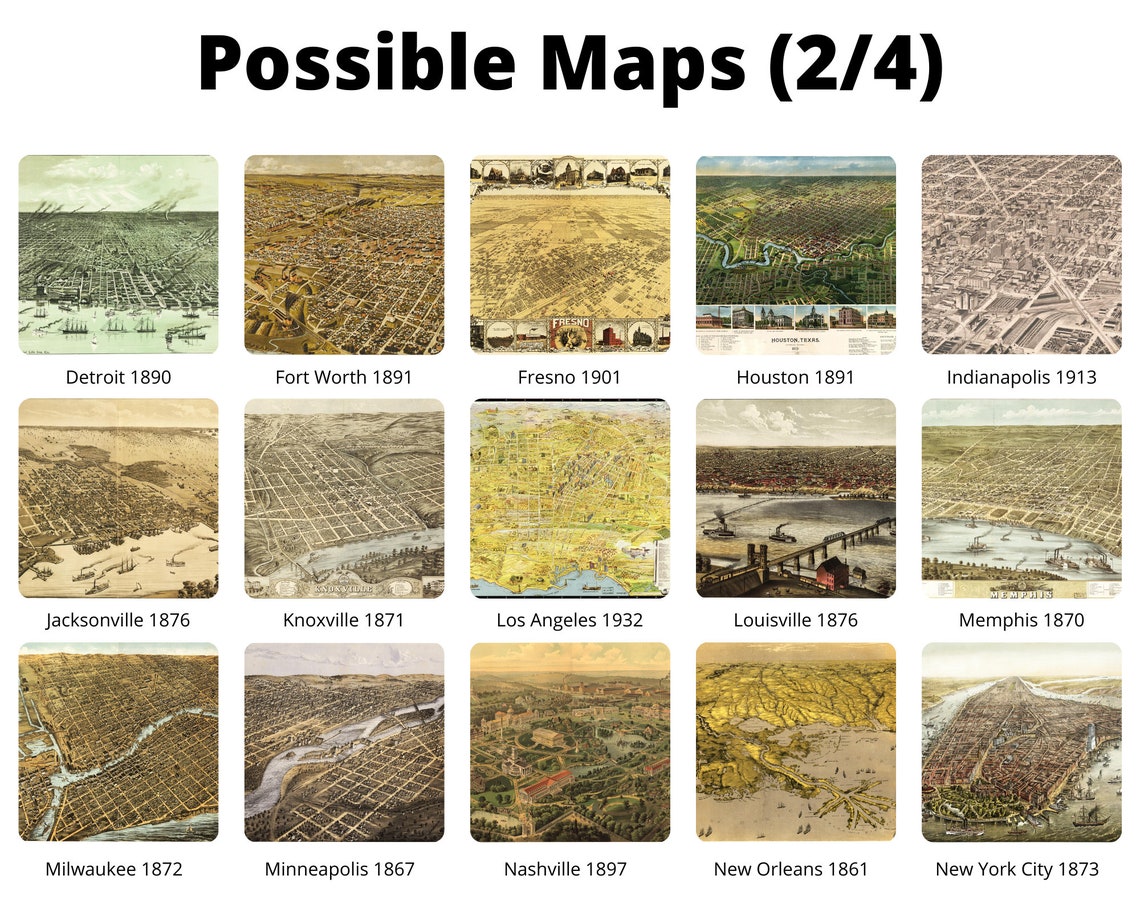 Personalisierte historische amerikanische Stadtansichten