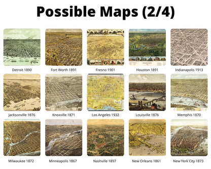Personalisierte historische amerikanische Stadtansichten