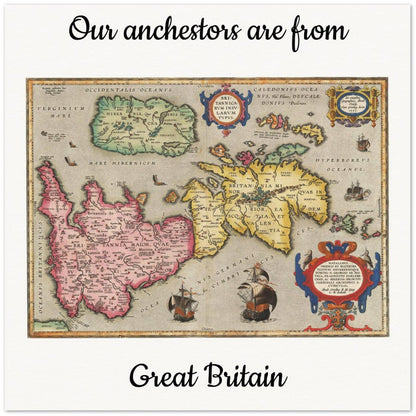 Personalisierte historische Herkunftskarte