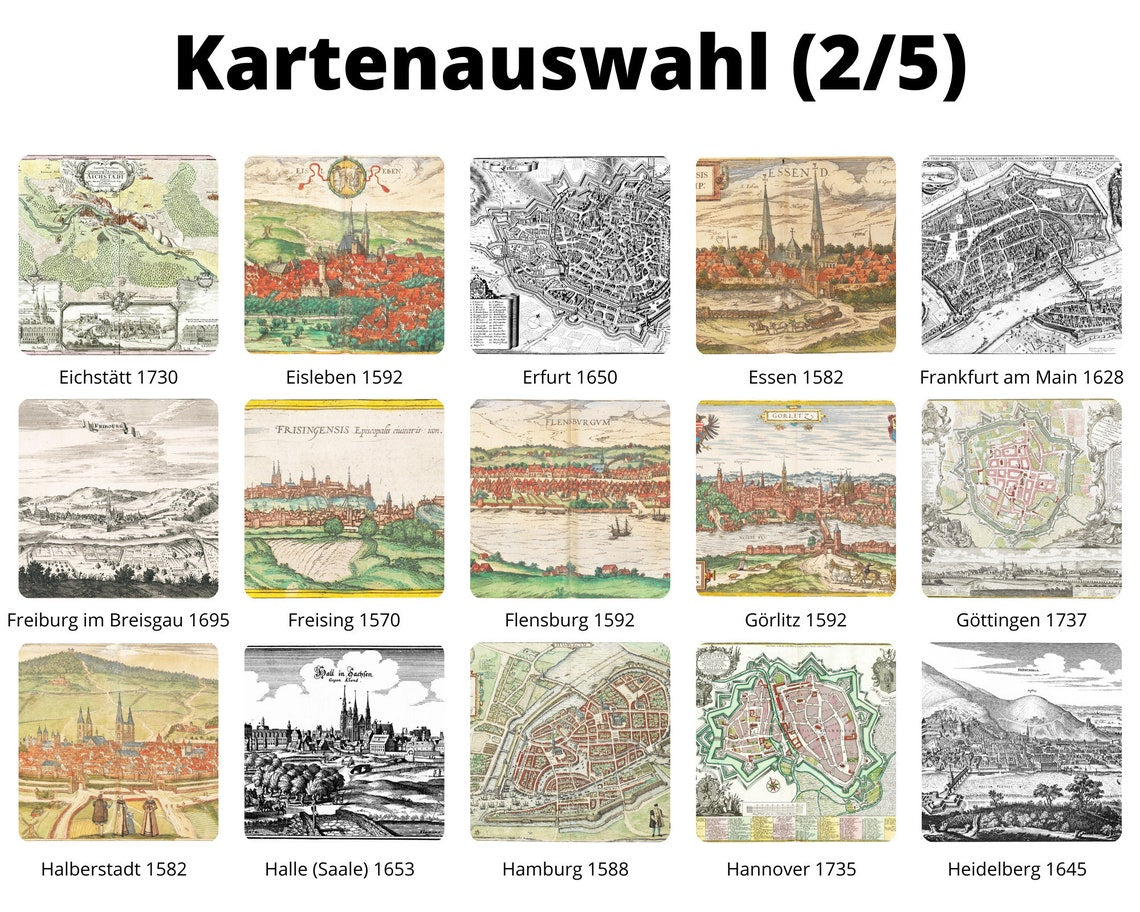 Personalisierte historische deutsche Stadtansichten