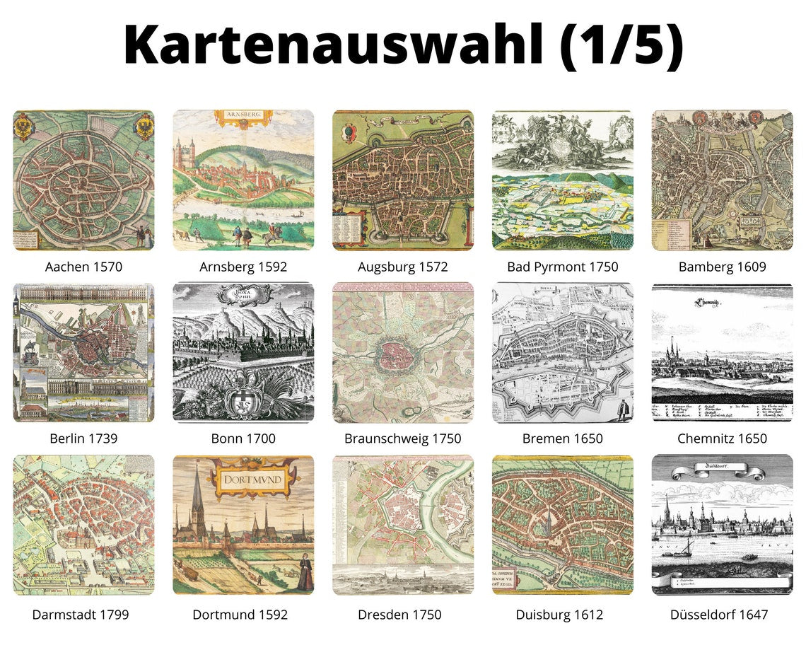 Personalisierte historische deutsche Stadtansichten