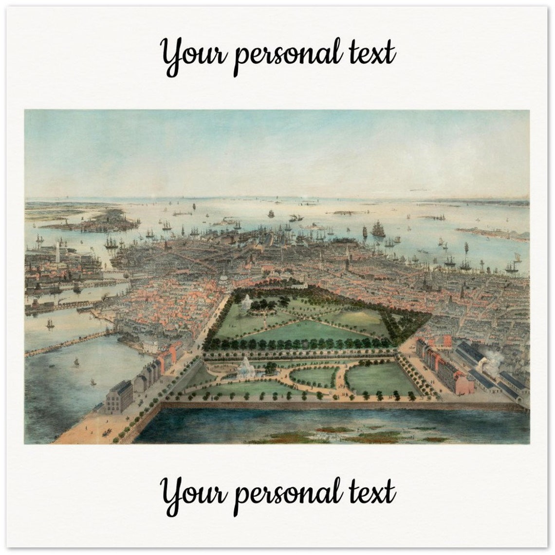 Personalisierte historische amerikanische Stadtansichten