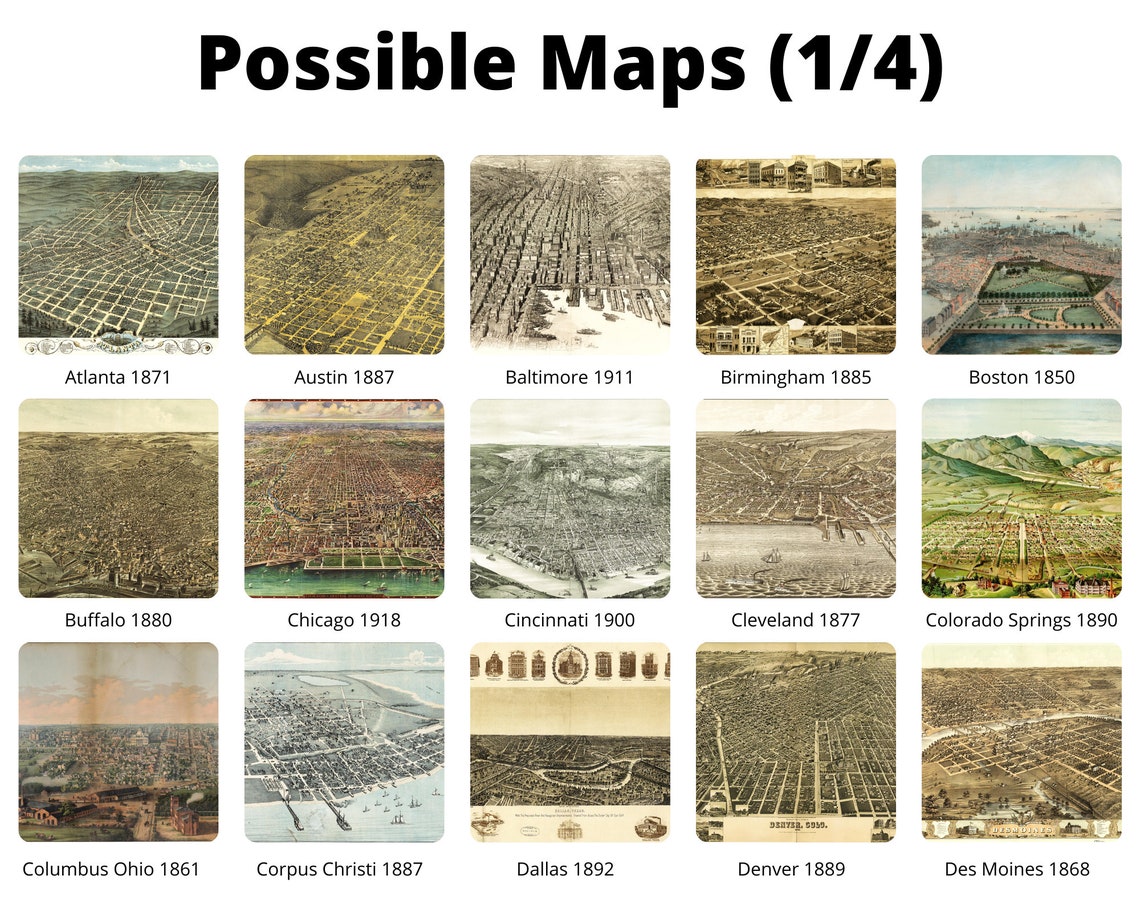 Personalisierte historische amerikanische Stadtansichten