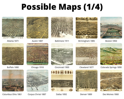 Personalisierte historische amerikanische Stadtansichten