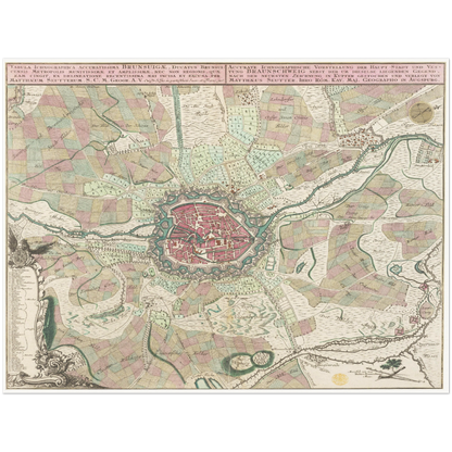 Historical city map  Test product horizontal 3 sizes