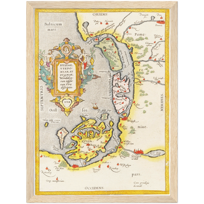 Historische Landkarte Rügen & Usedom um 1609