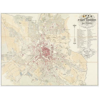Historical city map  Test product horizontal 3 sizes