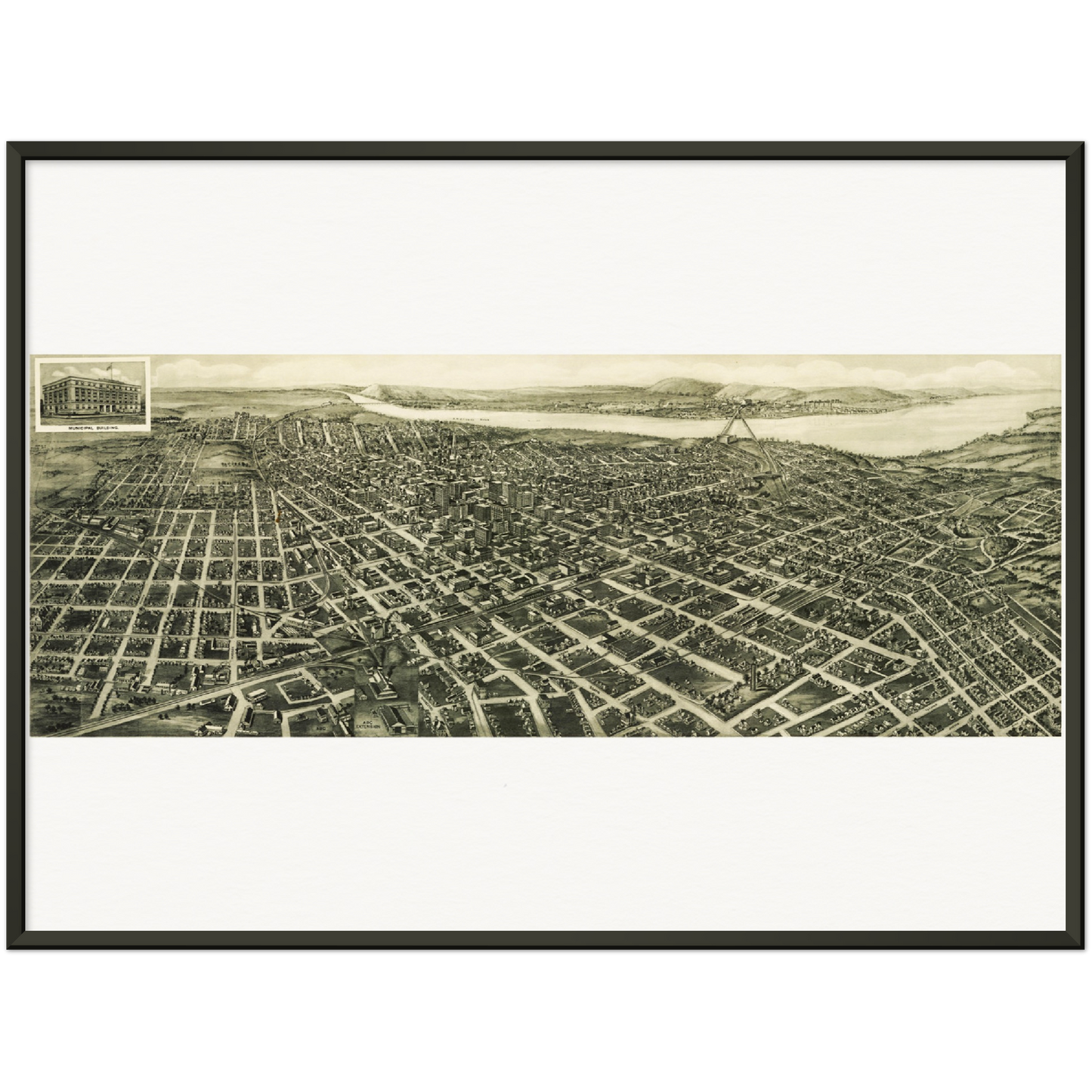 Historical city map  Test product horizontal 3 sizes