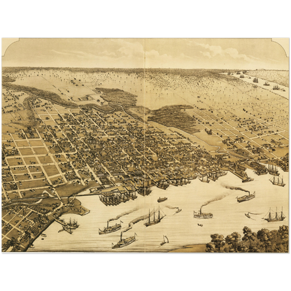 Historical city map  Test product horizontal 3 sizes