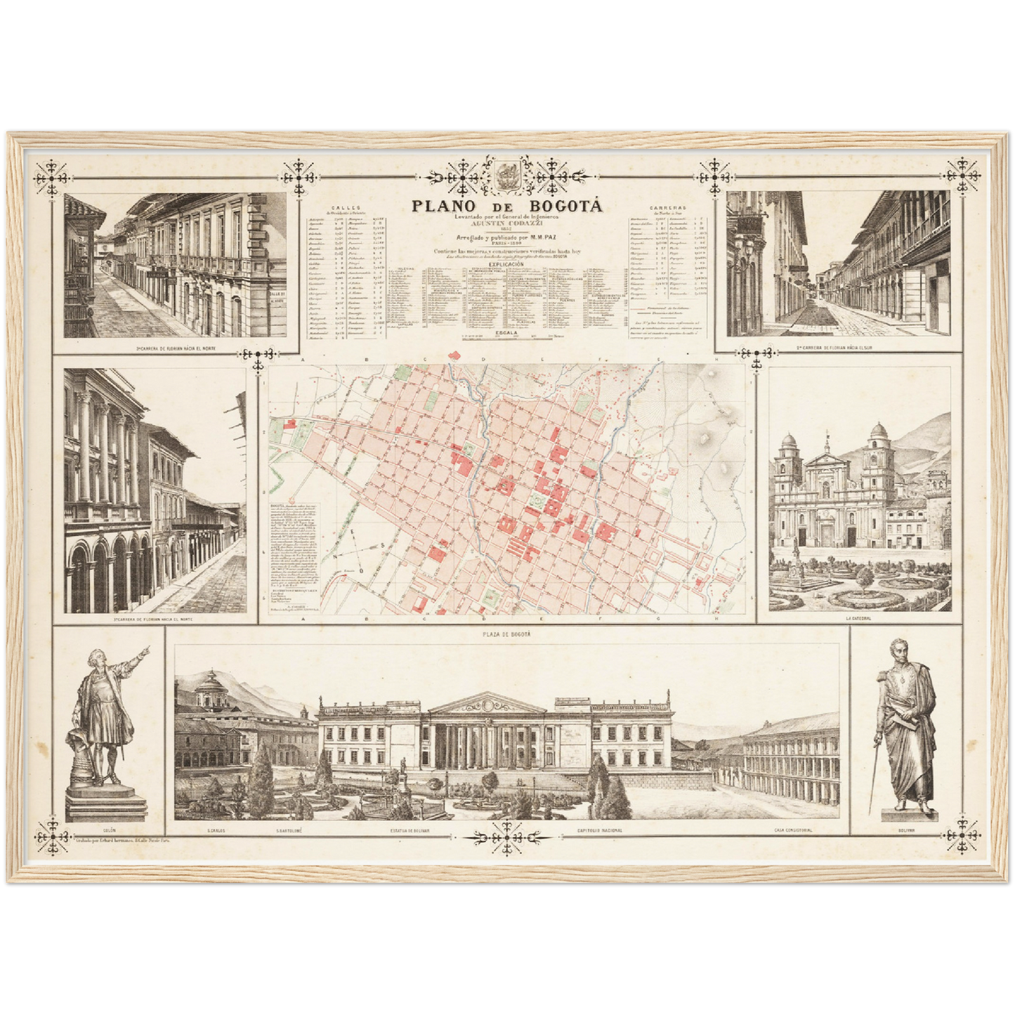 Historical city map  Test product horizontal 3 sizes