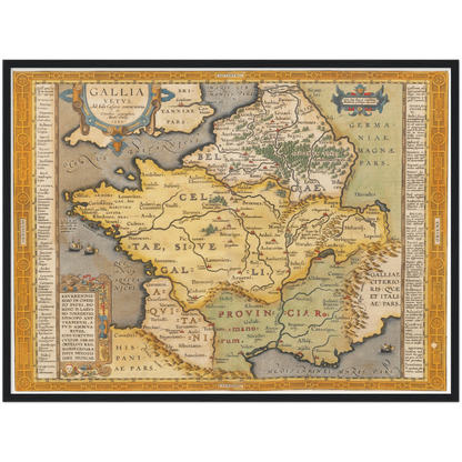 Historische Landkarte Historisches Gallien um 1609