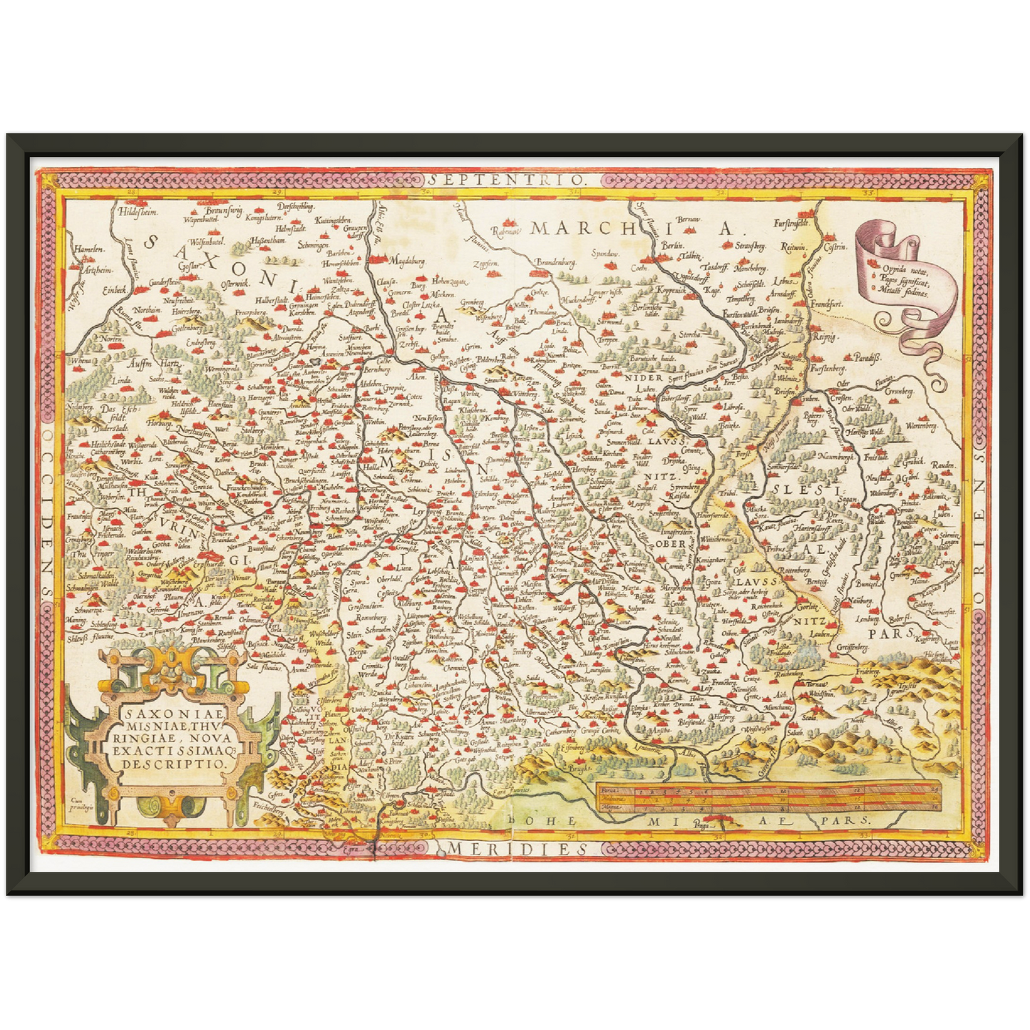 Historische Landkarte Sachsen um 1609