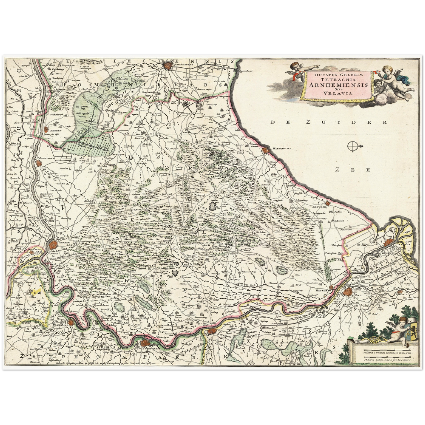 Historische Landkarte Provinz Gelderland um 1680