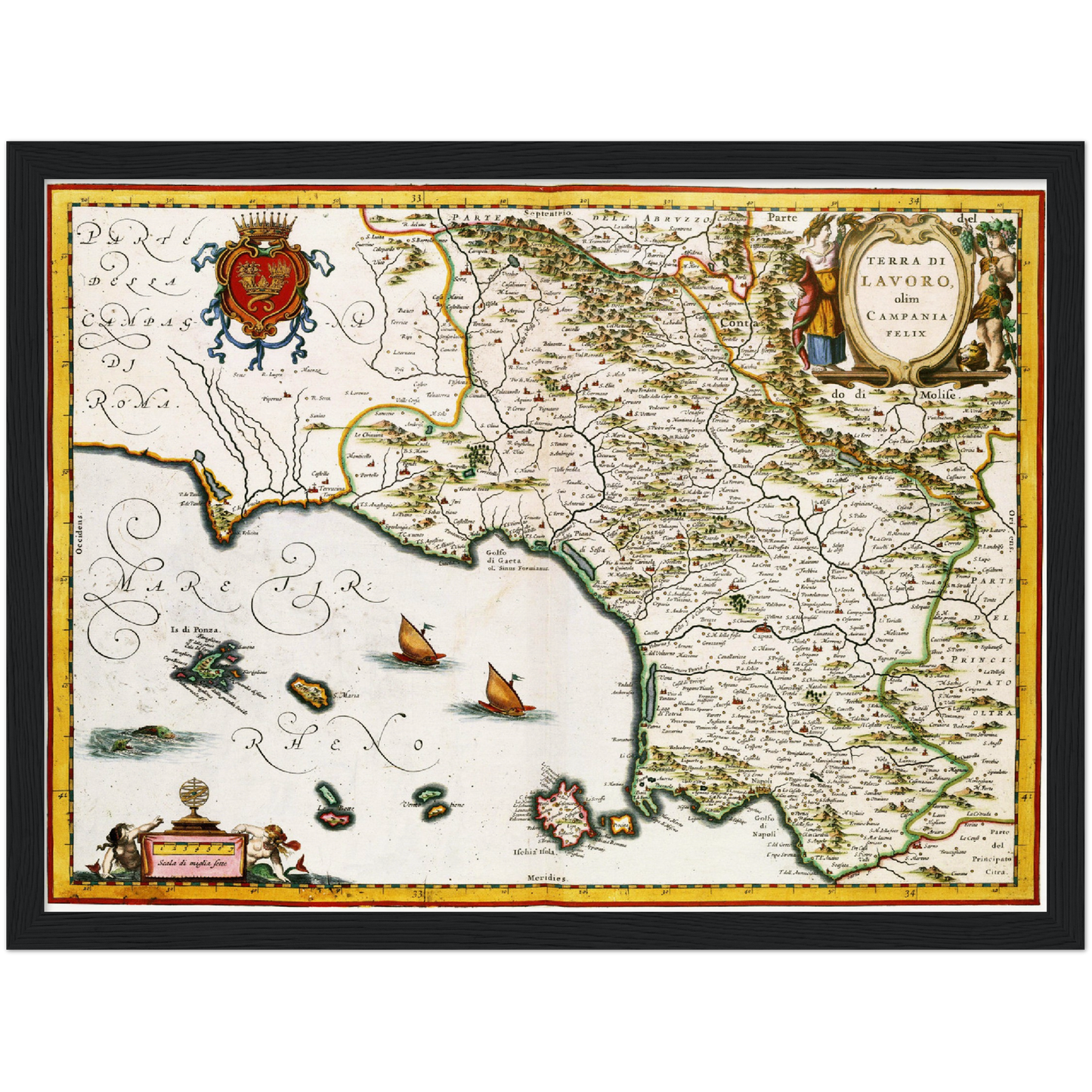 Historische Landkarte Kampanien um 1690