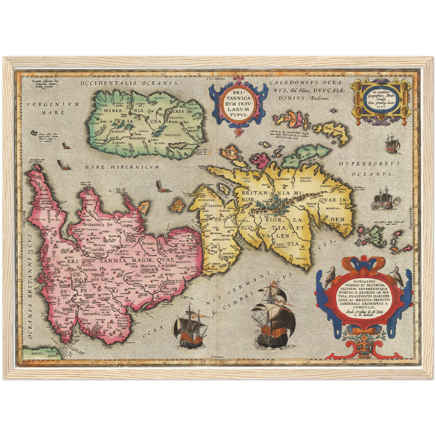 Historische Landkarte Historisches Britannien um 1595
