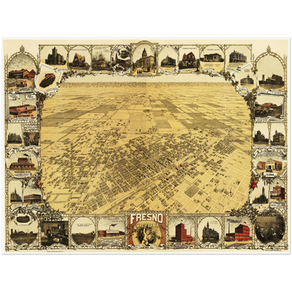 Historical city map  Test product horizontal 3 sizes