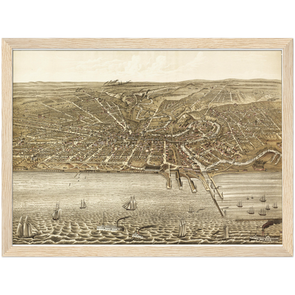 Historical city map  Test product horizontal 3 sizes
