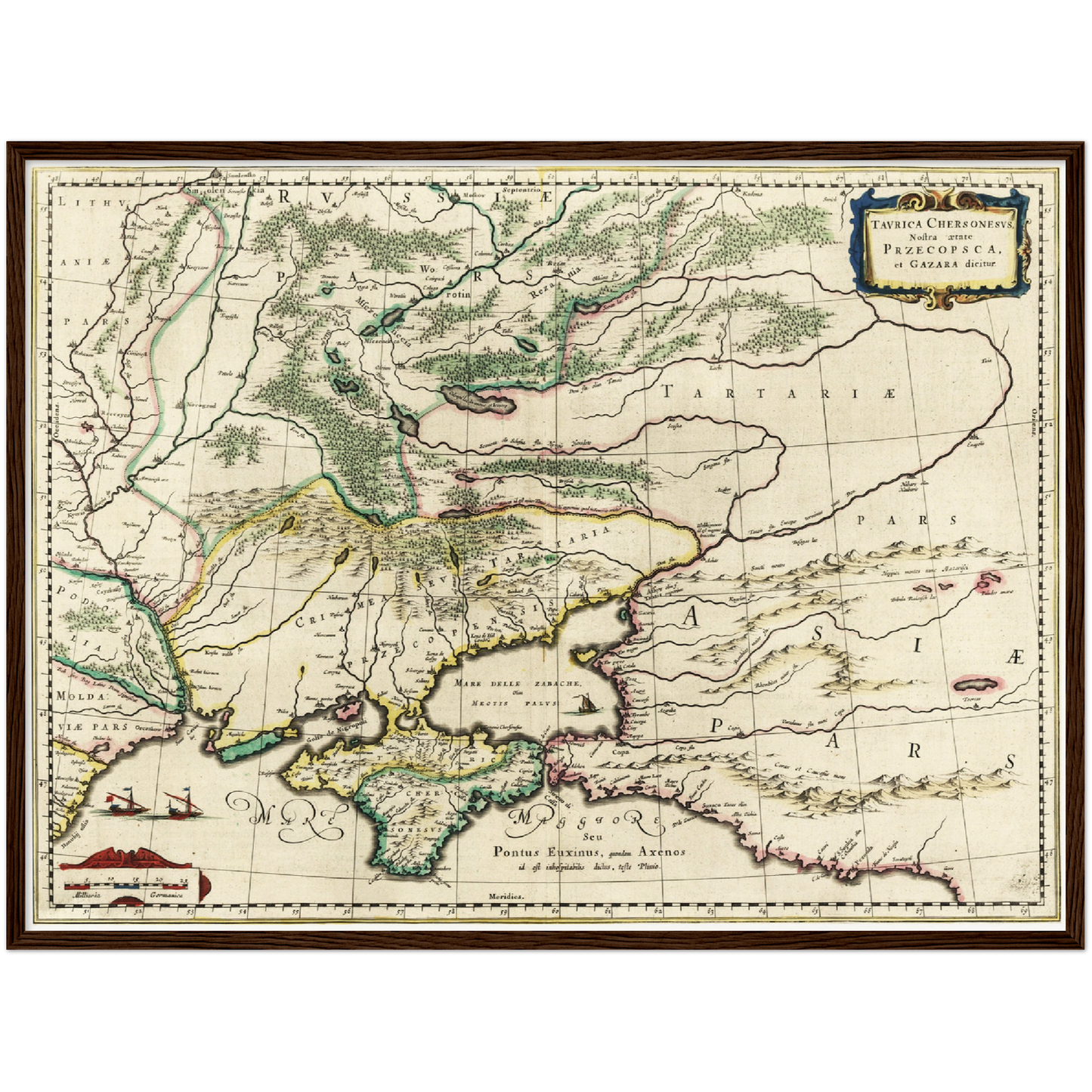 Historische Landkarte Ukraine um 1647