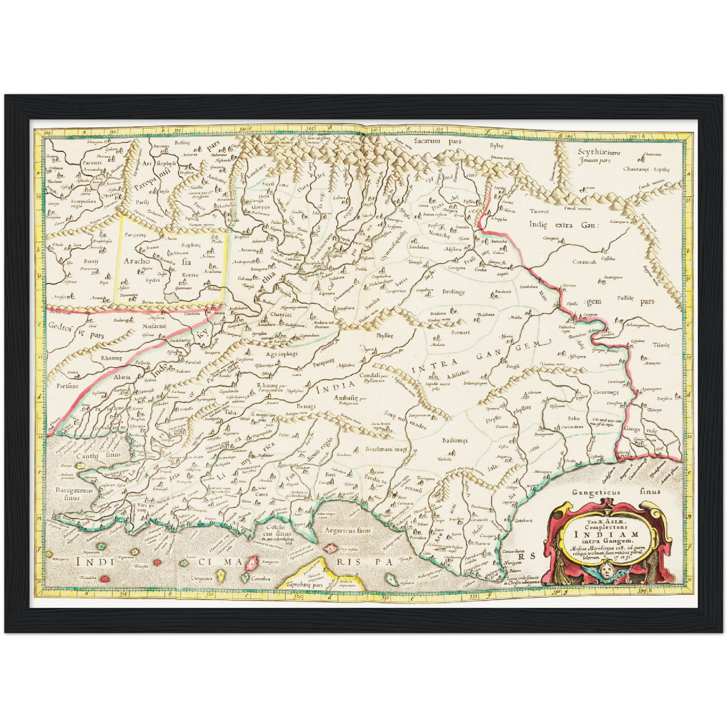Historische Landkarte Indien um 1704
