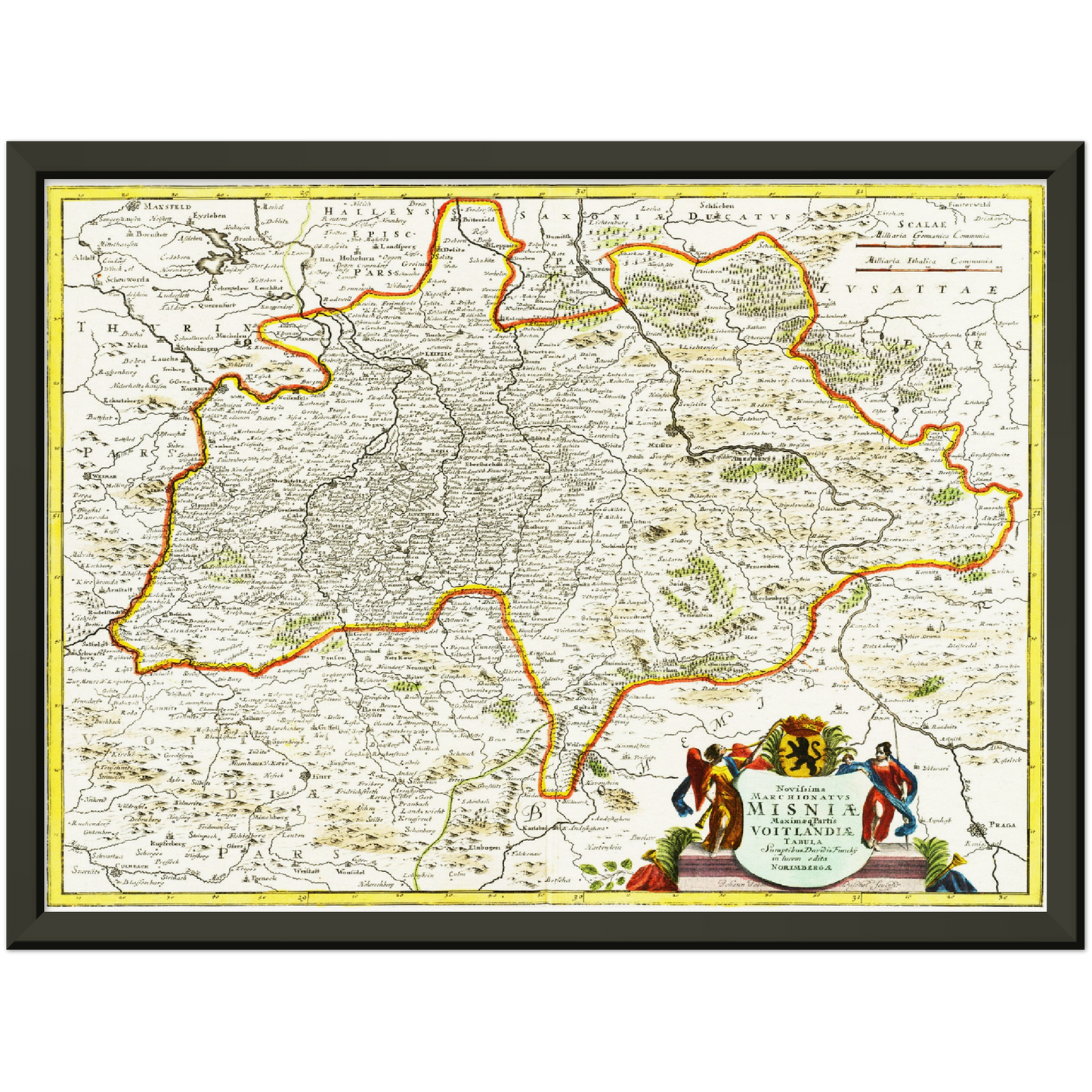 Historische Landkarte Meißen um 1700