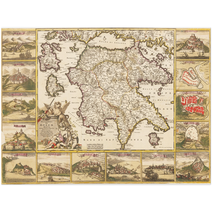 Historical city map  Test product horizontal 3 sizes