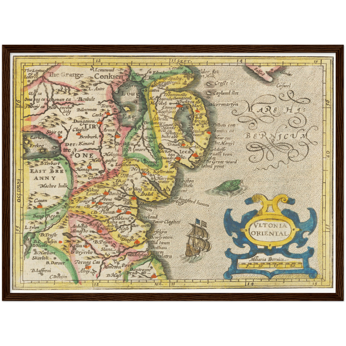 Historische Landkarte Dublin um 1609