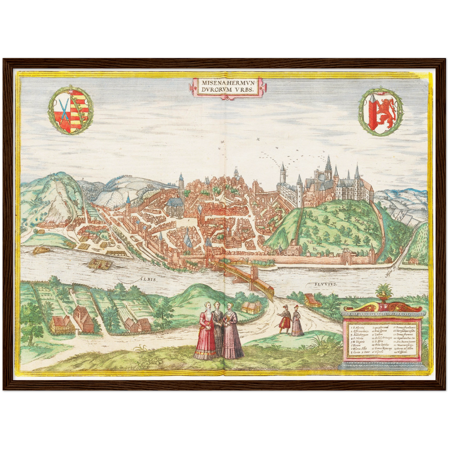 Historische Stadtansicht Meißen um 1575