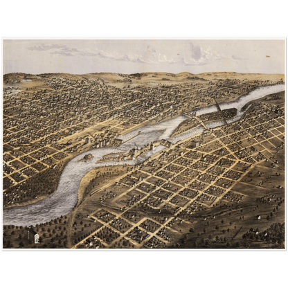 Historical city map  Test product horizontal 3 sizes