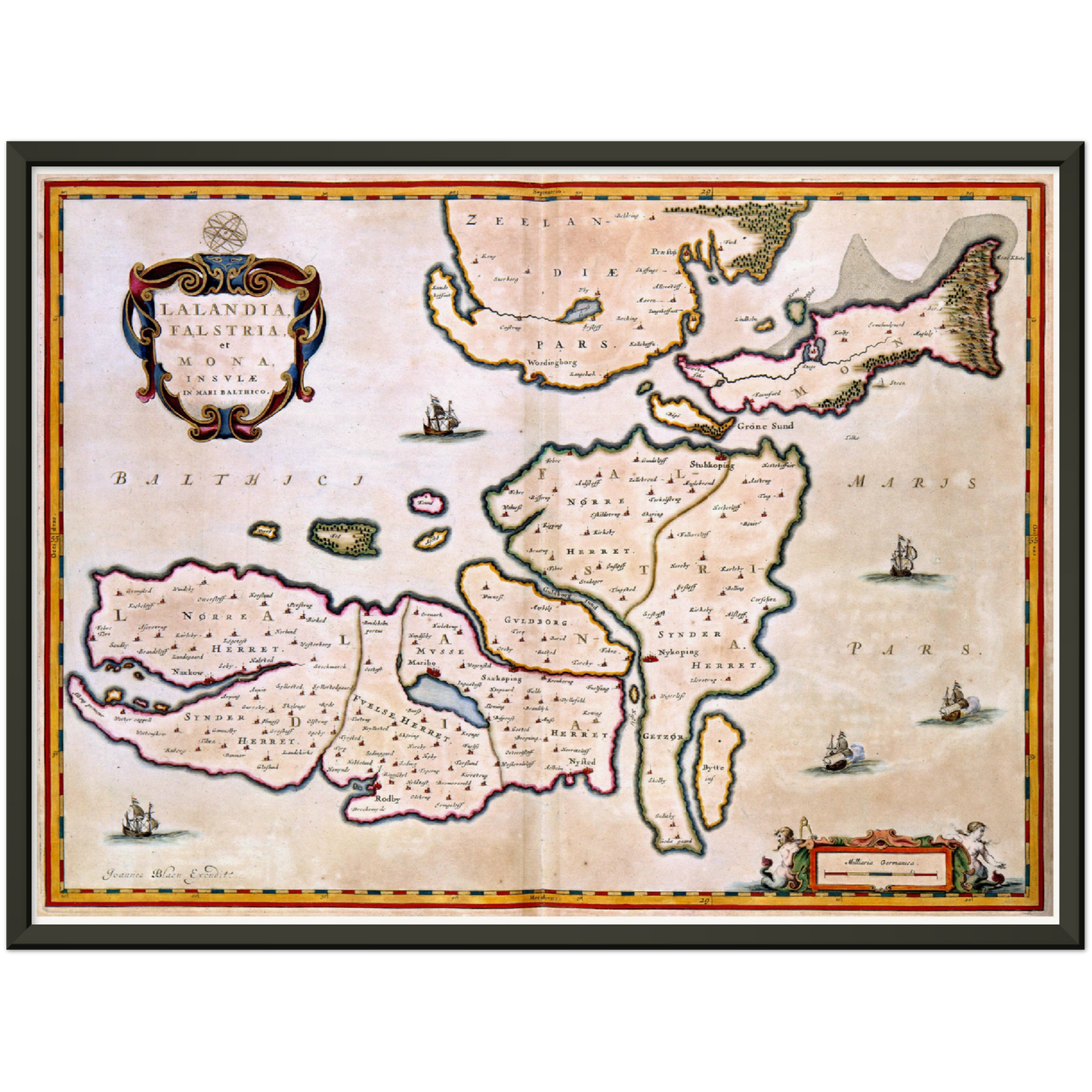 Historische Landkarte Lolland um 1690