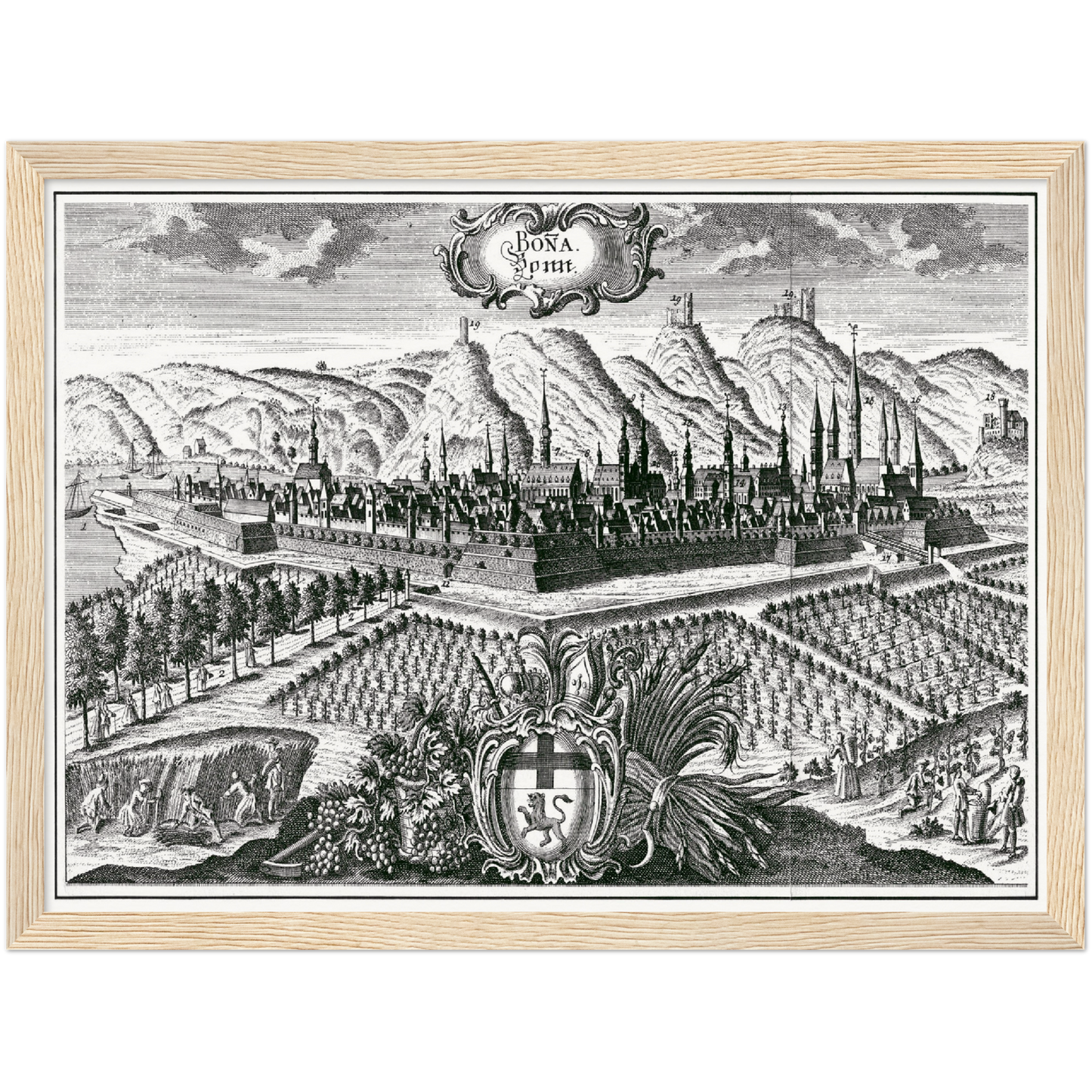 Historical city map  Test product horizontal 3 sizes