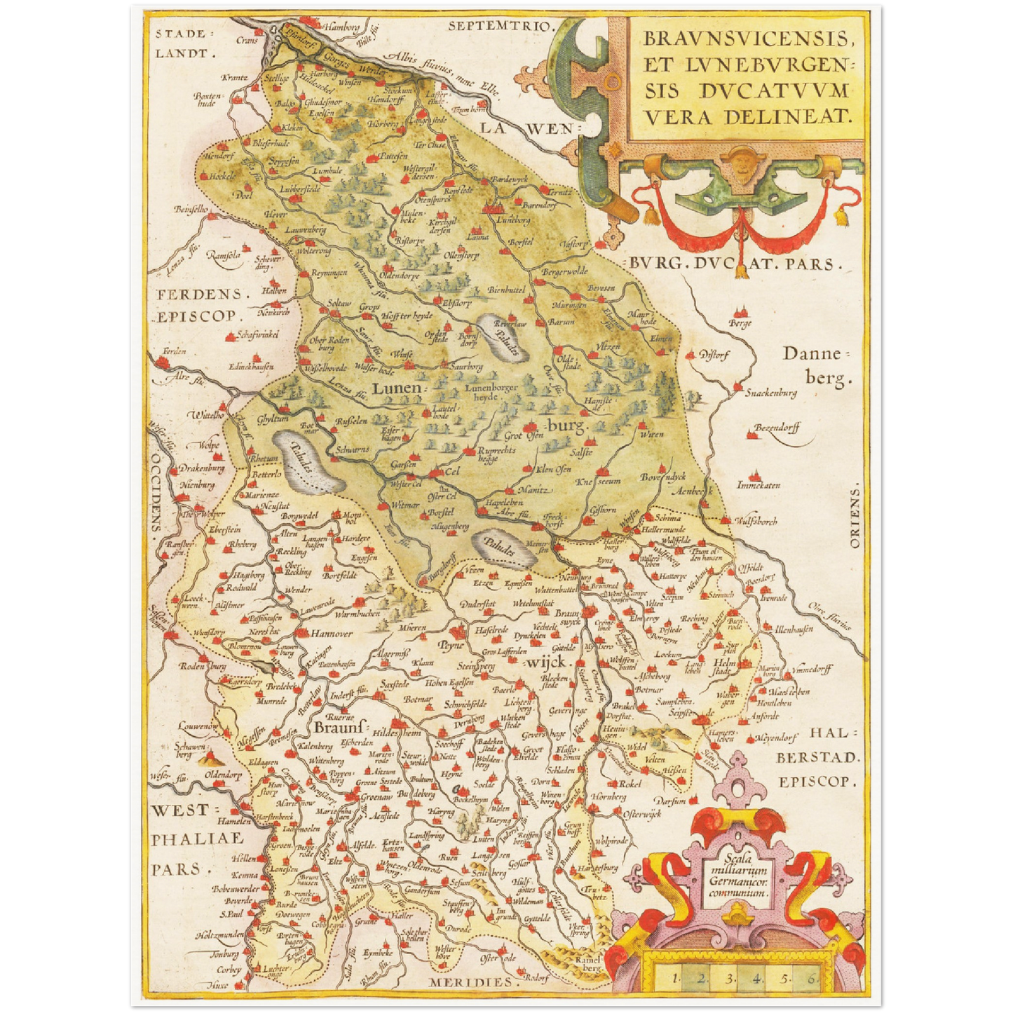 Historische Landkarte Lüneburg um 1609
