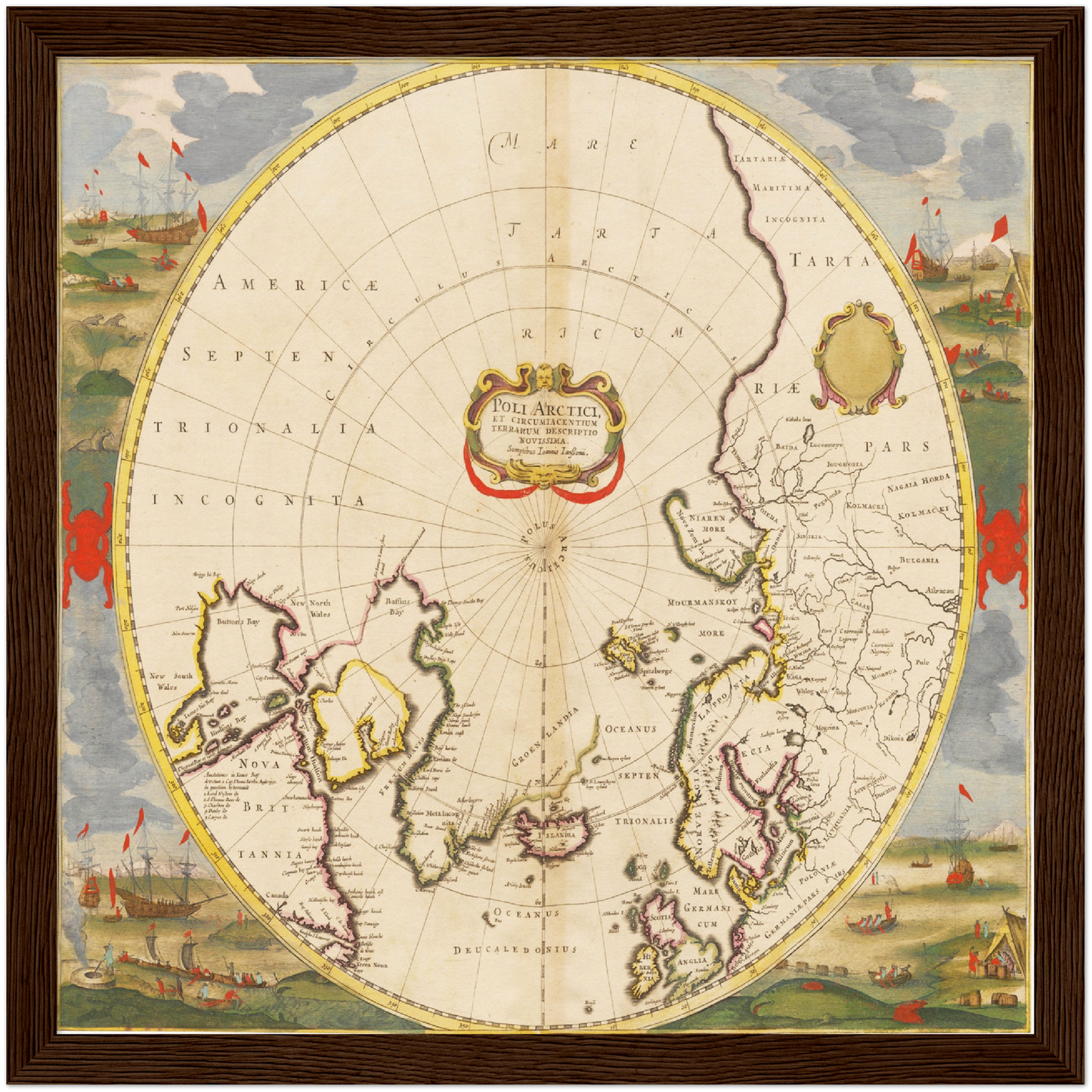 Historische Landkarte Arktis um 1694