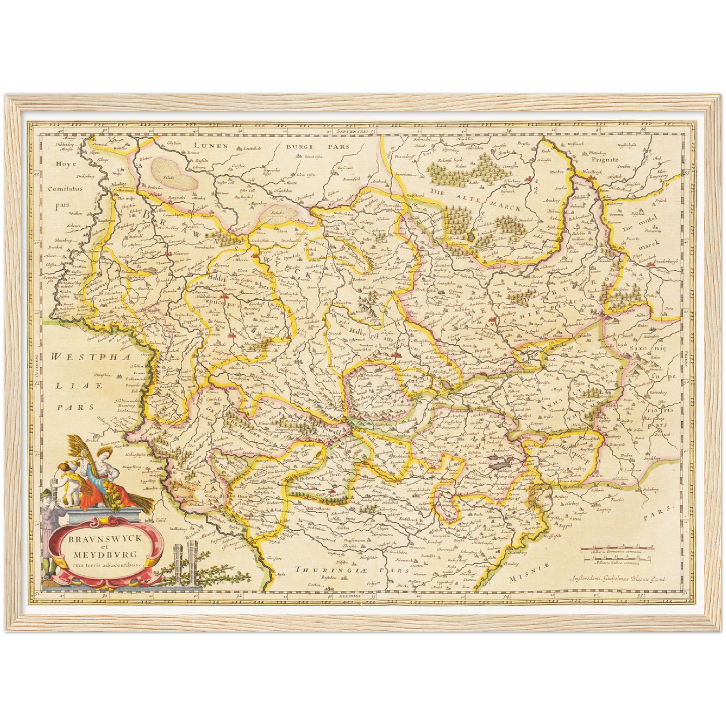 Historische Landkarte Braunschweig um 1635