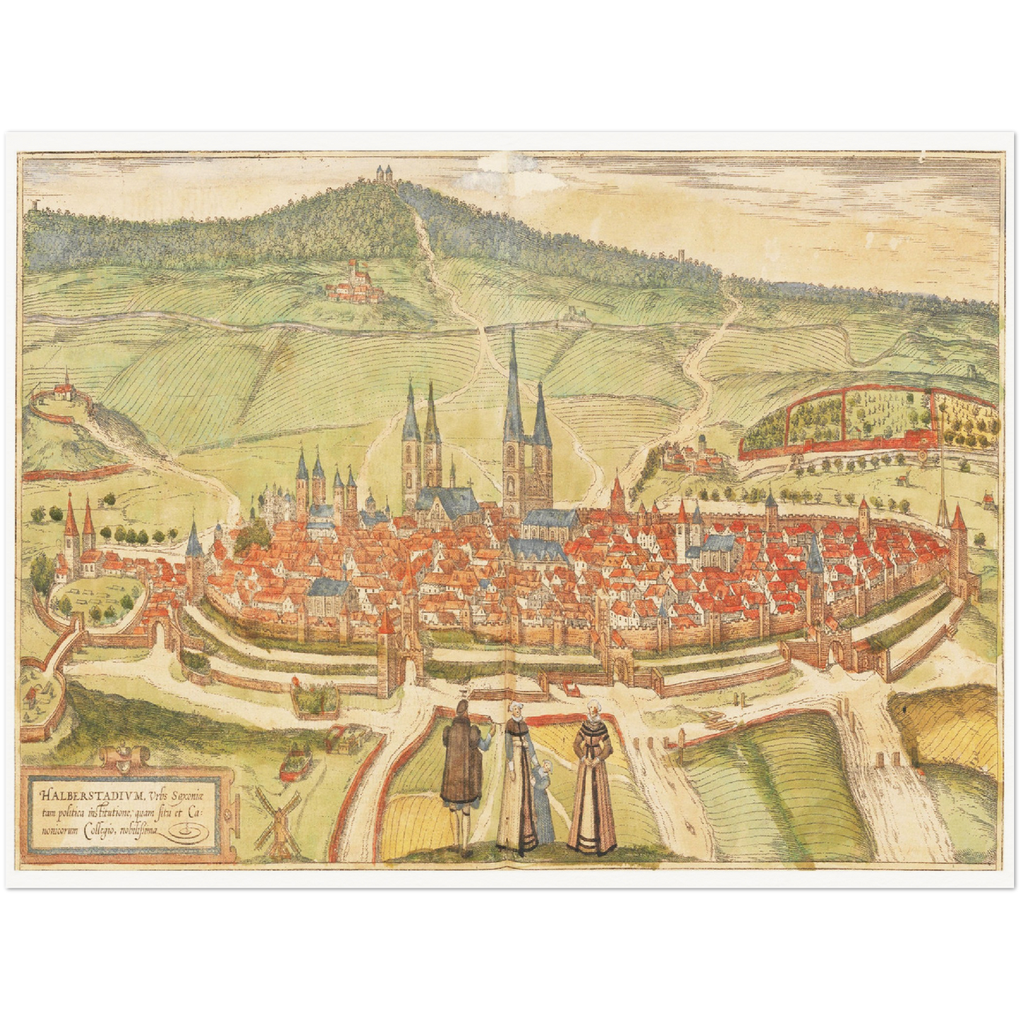 Historische Stadtansicht Halberstadt um 1582