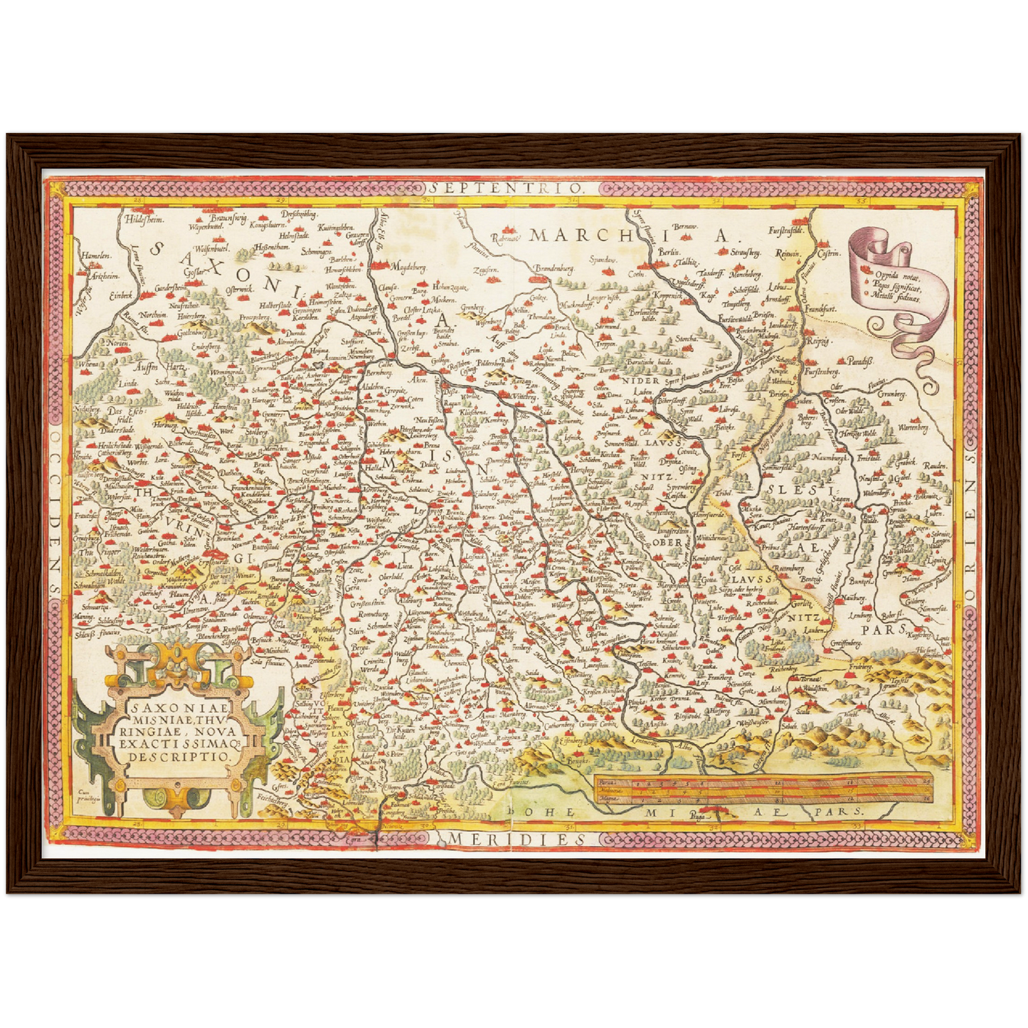 Historische Landkarte Sachsen um 1609