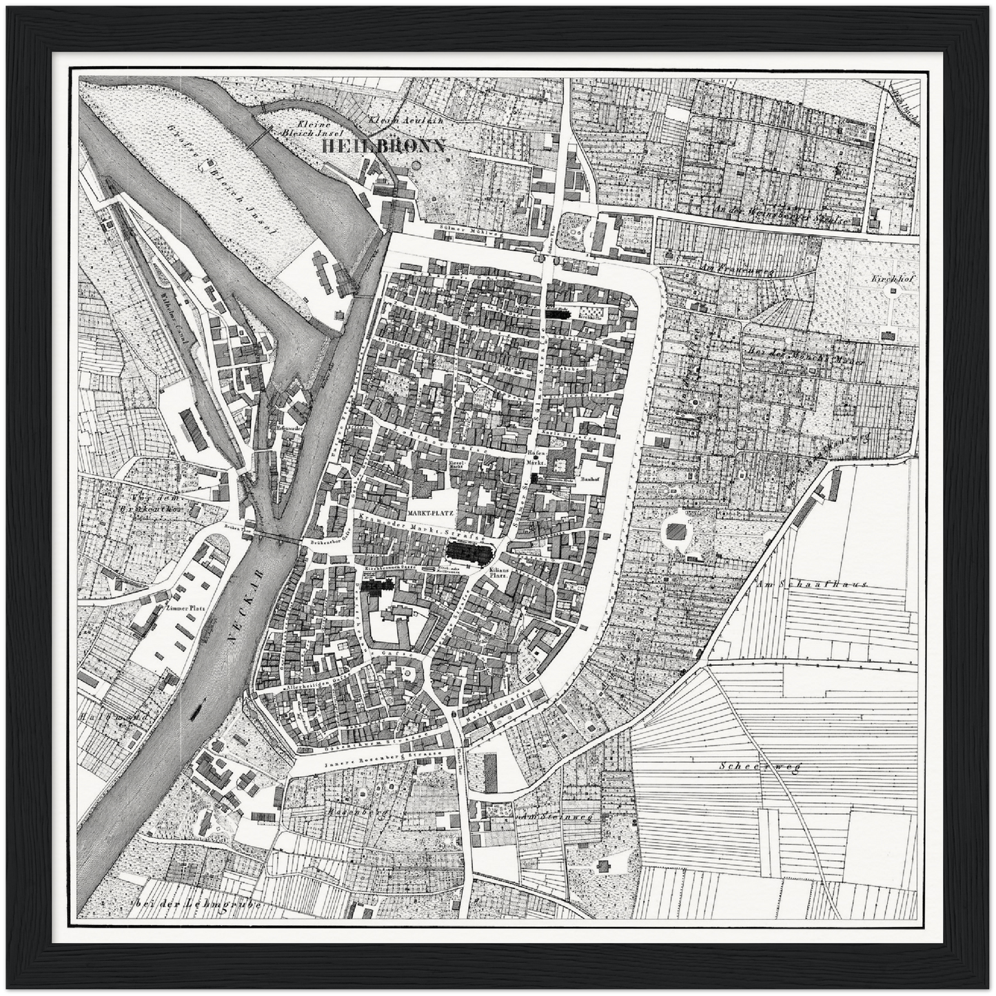 Historischer Stadtplan Heilbronn um 1834