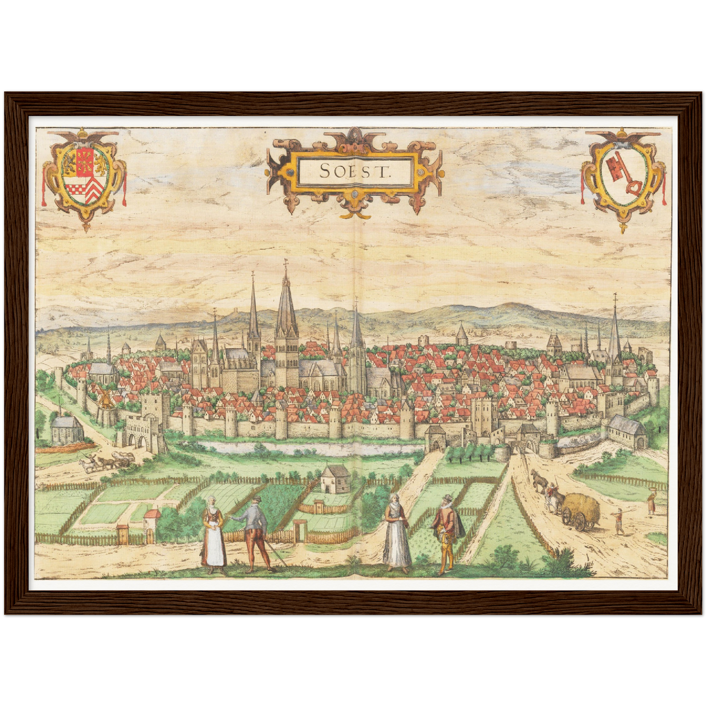 Historische Stadtansicht Soest um 1592